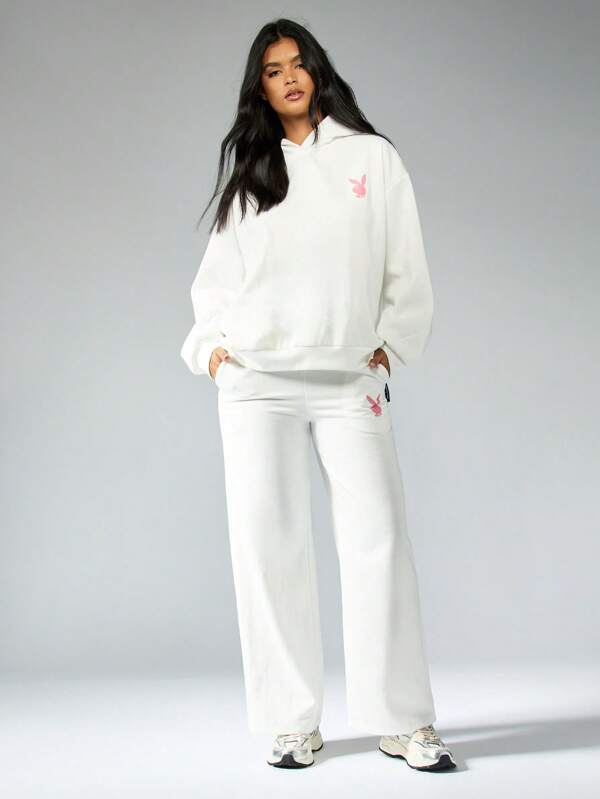 Missguided Missguided X Playboy MISSGUIDED Oversized Loungewear Hoodie Sweatshirt With Iconic Bunny Logo