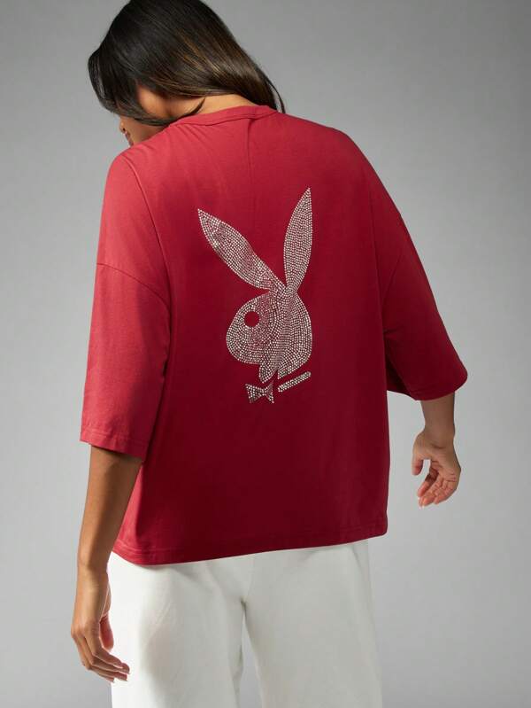 missguided Missguided x Playboy MISSGUIDED Oversized Statement Piece T-Shirt With Logo Print