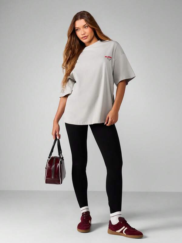 Missguided Missguided X Playboy MISSGUIDED Oversized T Shirt With Race Car And Stars Graphic