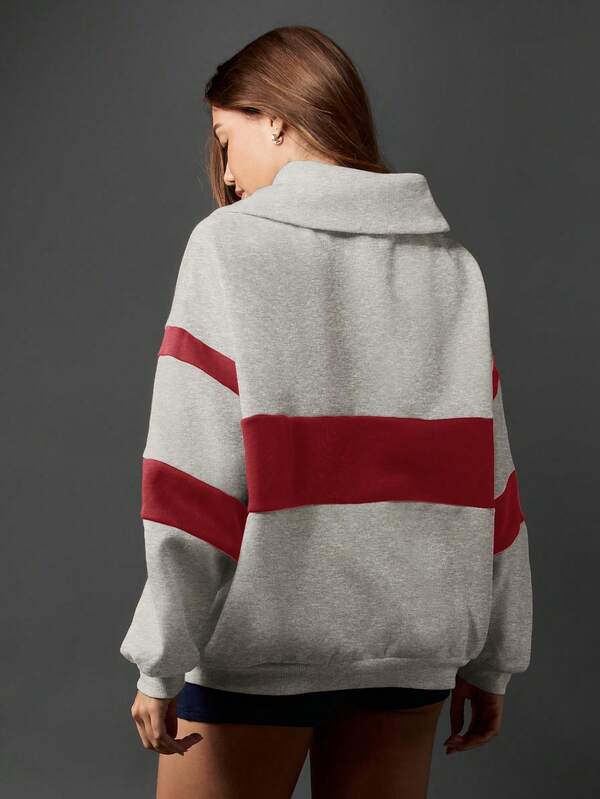 Missguided Missguided X Playboy MISSGUIDED Quarter Zip Sweatshirt With Logo Design