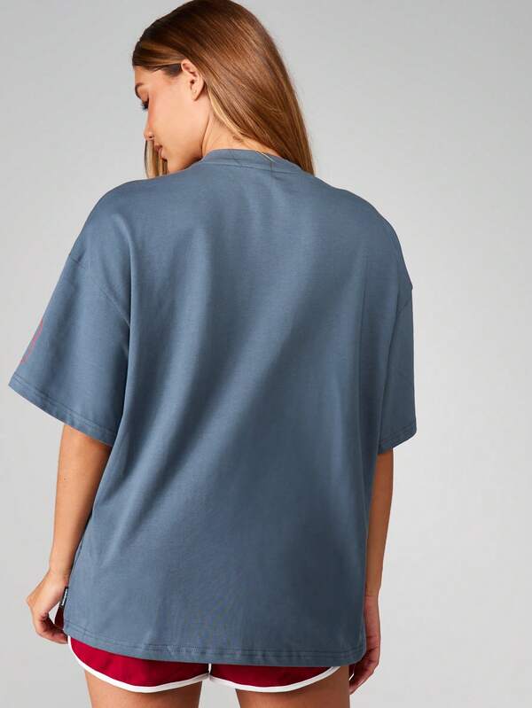 Missguided Missguided X Playboy MISSGUIDED Racing Club Oversized T Shirt With Number Print
