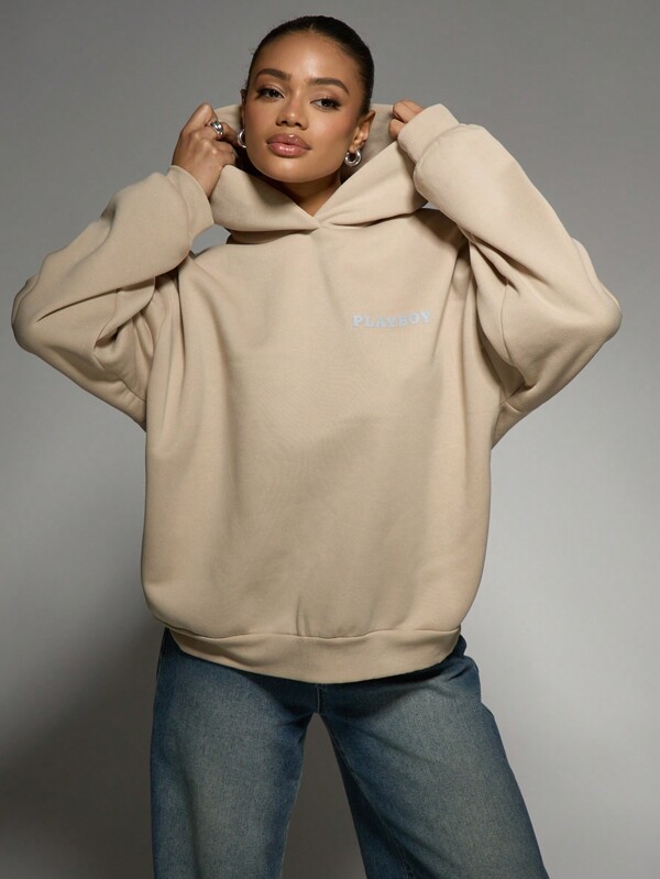 Missguided Missguided X Playboy MISSGUIDED Retro Chrome Bunny Collector Edition Hooded Pullover Sweatshirt