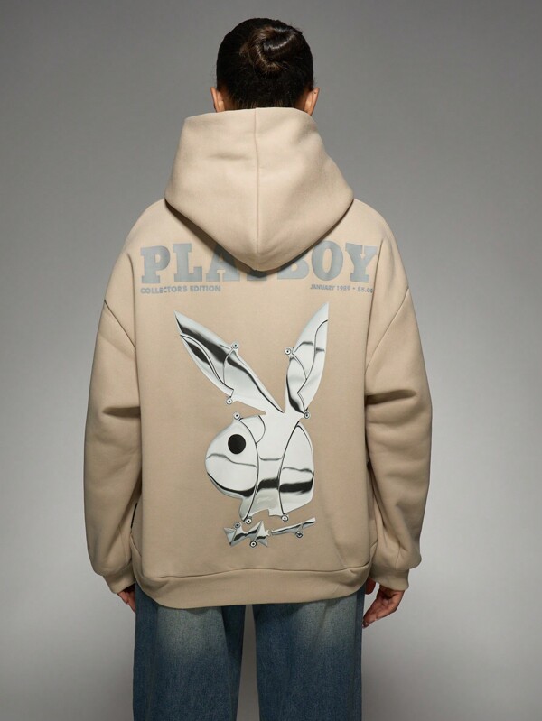 missguided Missguided x Playboy MISSGUIDED Retro Chrome Bunny Collector Edition Hooded Pullover Sweatshirt