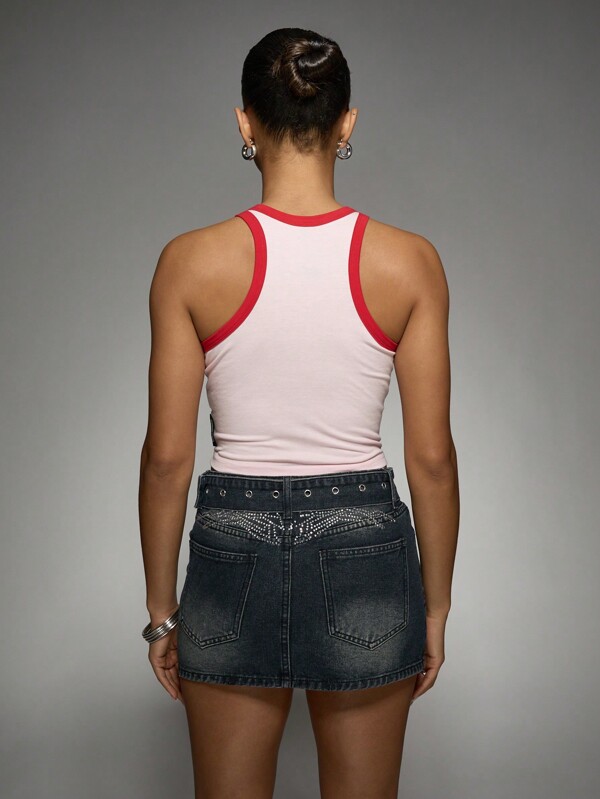 Missguided Missguided X Playboy MISSGUIDED Retro Y2K Style Crop Tank Top Racerback