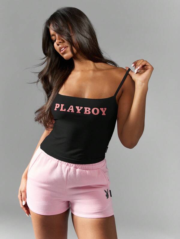 Missguided Missguided X Playboy MISSGUIDED Square Neck Cami Tank Top With Slim Fit