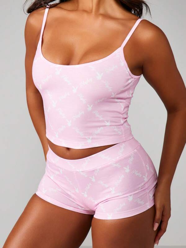Missguided Missguided X Playboy MISSGUIDED Star Print Cami And Short Set