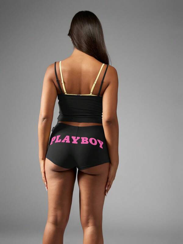Missguided Missguided X Playboy MISSGUIDED Tank Top Cami With Varsity Style Sportswear And Number 53