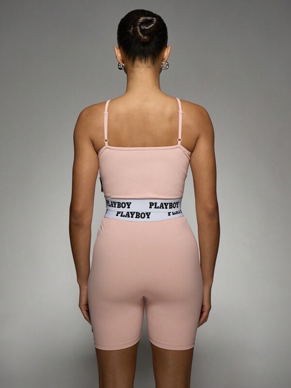 Missguided Missguided X Playboy MISSGUIDED Two Piece Workout Sports Bra And Cycling Shorts Set