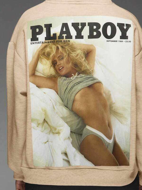 Missguided Missguided X Playboy MISSGUIDED Vintage Magazine Cover Print Oversized Boyfriend Fit Sweatshirt