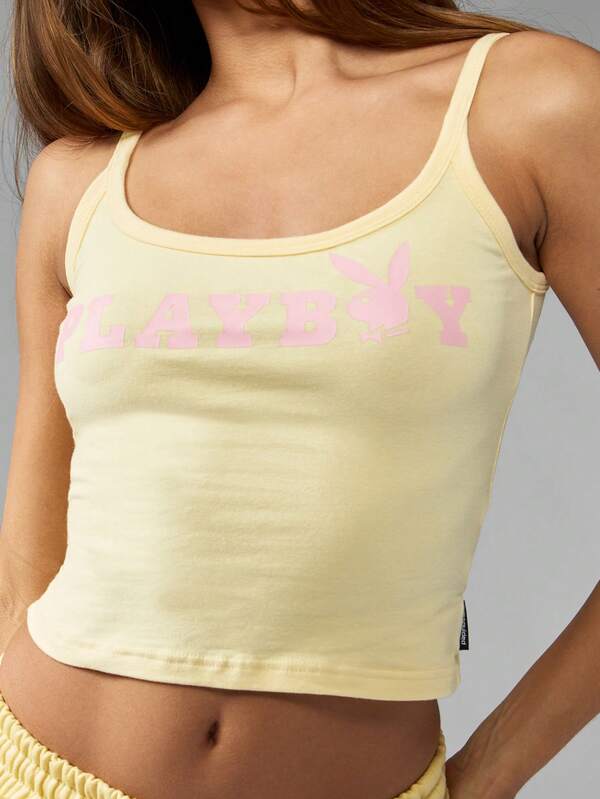 Missguided Missguided X Playboy MISSGUIDED Vintage Style Retro Bunny Logo Crop Tank Top Cami