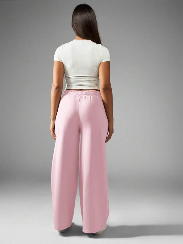 Missguided Missguided X Playboy MISSGUIDED Wide Leg Classic Lounge Sweatpants Elastic Waist High Rise