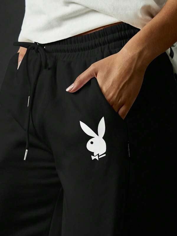 Missguided Missguided X Playboy MISSGUIDED Wide Leg Joggers With Logo