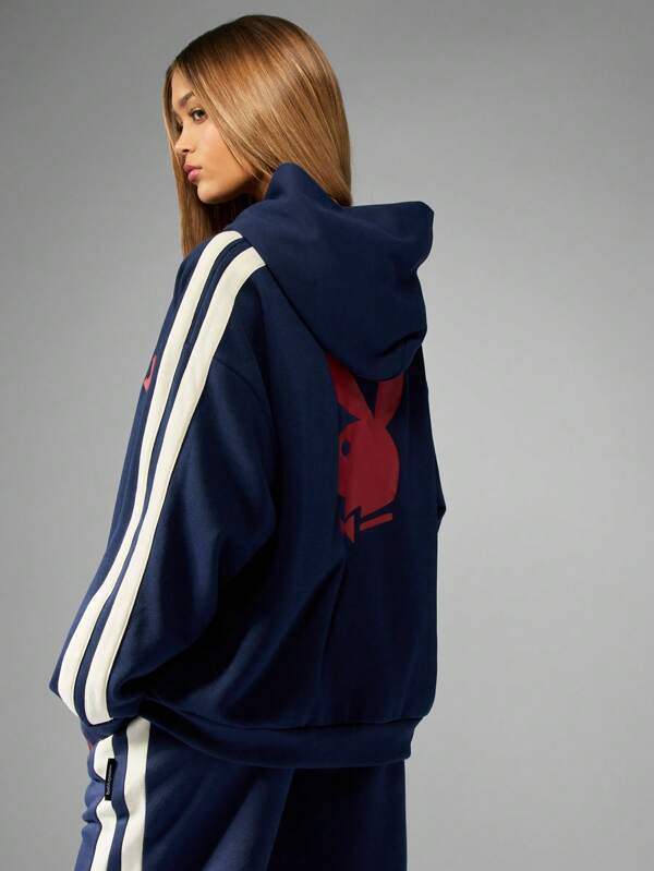 Missguided Missguided X Playboy MISSGUIDED Women's Sporty Retro Streetwear Drawstring Sweatshirt