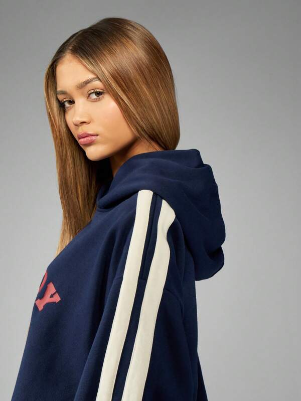 Missguided Missguided X Playboy MISSGUIDED Women's Sporty Retro Streetwear Drawstring Sweatshirt