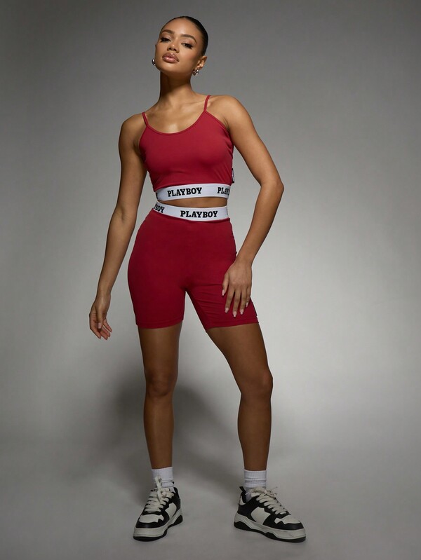 Missguided Missguided X Playboy MISSGUIDED Workout Athletic Two-Piece Outfit Set