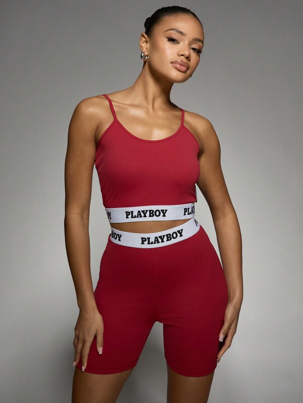 missguided Missguided x Playboy MISSGUIDED Workout Athletic Two-Piece Outfit Set