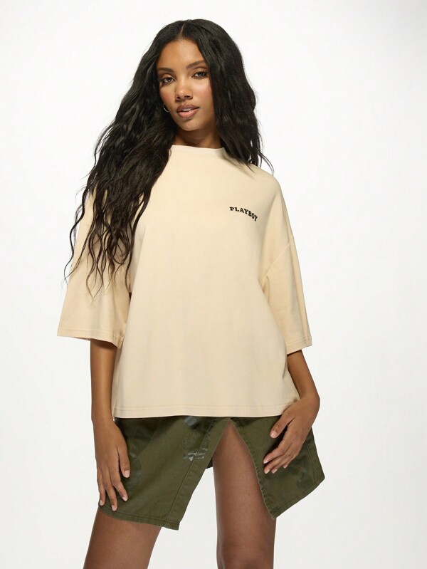 Missguided Missguided X Playboy MISSGUIDED X Magazine Cover Graphic Oversized T-Shirt
