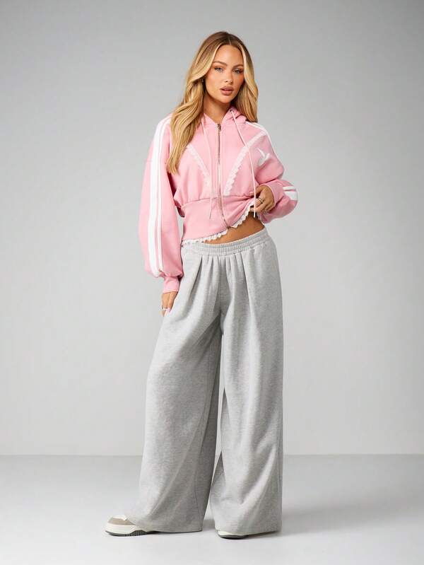 Missguided Missguided X Playboy MISSGUIDED Zip Up Hoodie With Embroidered Text