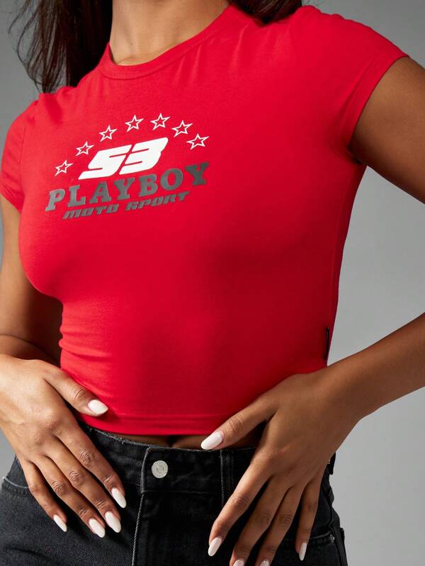 missguided Missguided x Playboy Motorsport Retro Racing Baby Tee