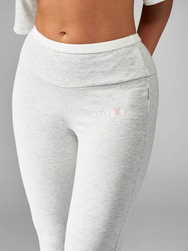 Missguided Missguided X Playboy Off Shoulder Long Pants Loungewear Two Piece Set