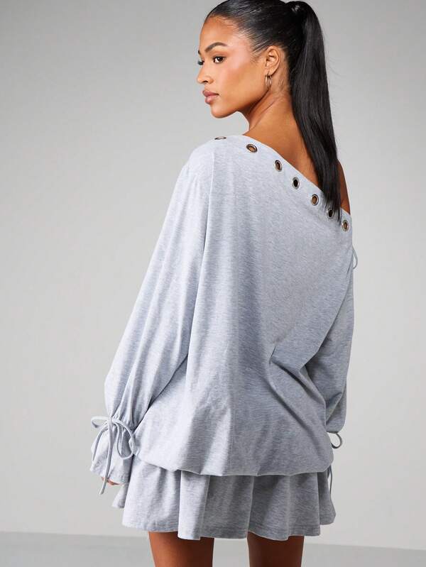 Missguided Missguided X Playboy Off Shoulder Mini Dress With Rhinestone Print