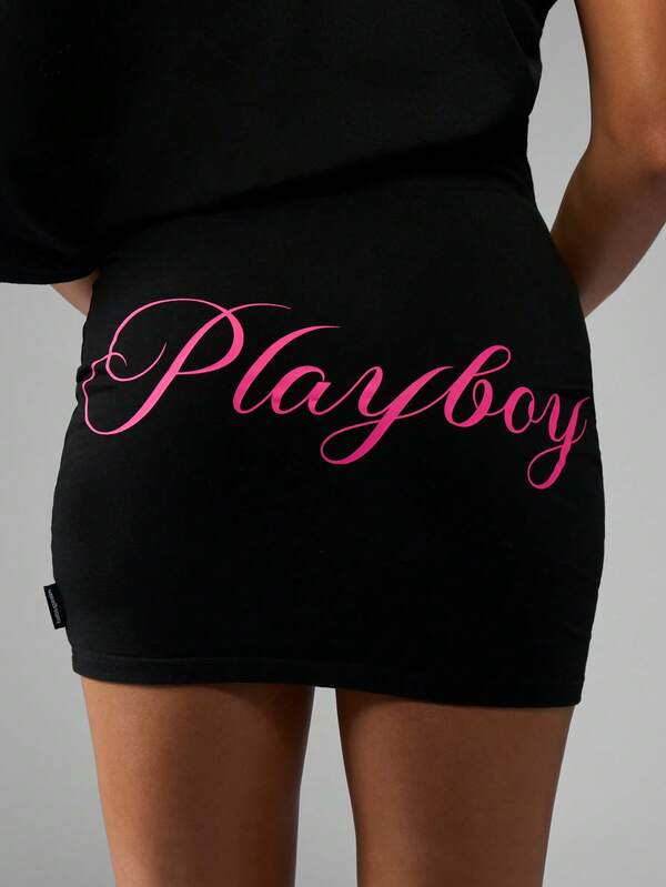 Missguided Missguided X Playboy One Shoulder Draped Bodycon Mini Dress