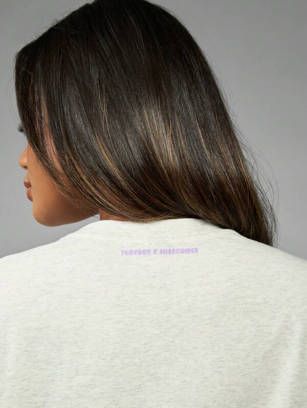 Missguided Missguided X Playboy Oversize Loose Fit Retro Vintage T-Shirt
