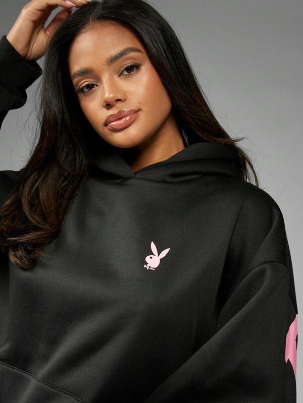 Missguided Missguided X Playboy Oversized Back Logo Graphic Pullover Sweatshirt