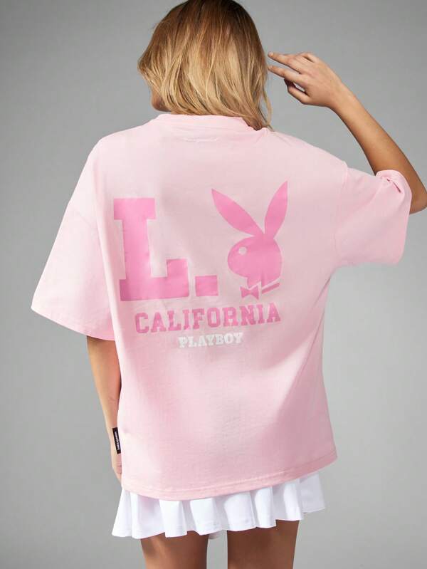 Missguided Missguided X Playboy Oversized Basic Essential Casual Loungewear T-Shirt