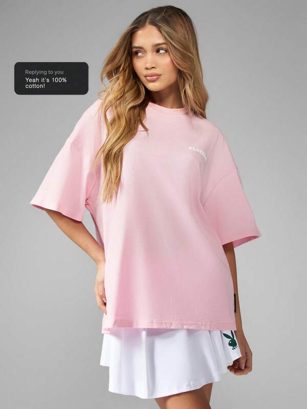 missguided Missguided x Playboy Oversized Basic Essential Casual Loungewear T-Shirt