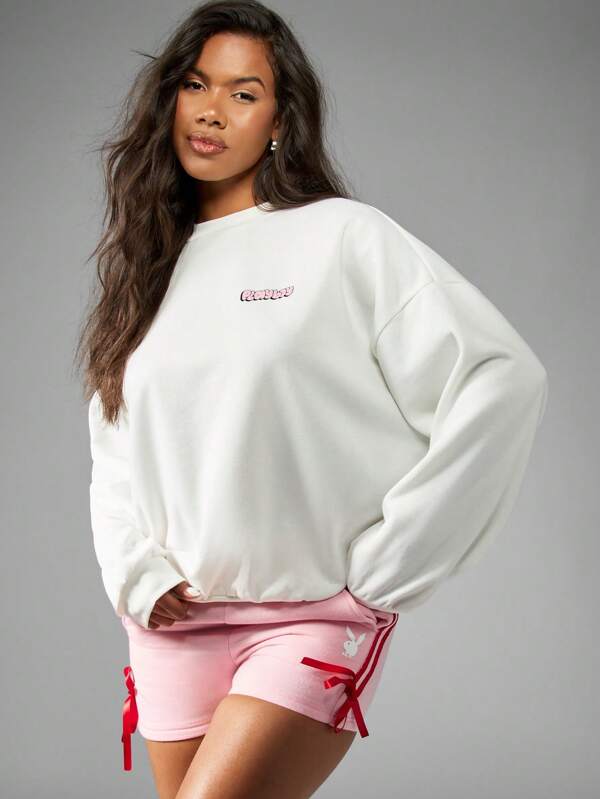 Missguided Missguided X Playboy Oversized Cherry Graphic Cozy Streetwear Sweatshirt
