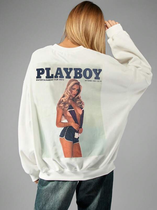 Missguided Missguided X Playboy Oversized Classic Pullover Sweatshirt