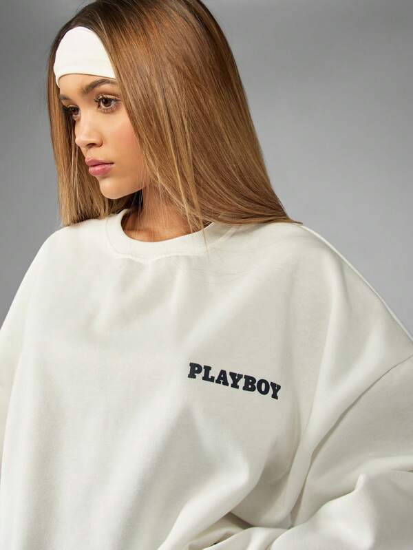 Missguided Missguided X Playboy Oversized Classic Pullover Sweatshirt