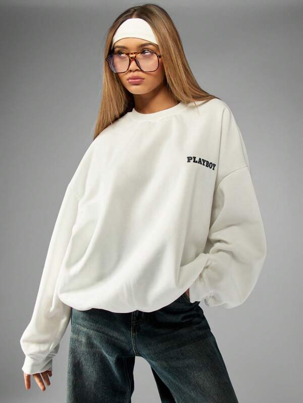 missguided Missguided x Playboy Oversized Classic Pullover Sweatshirt