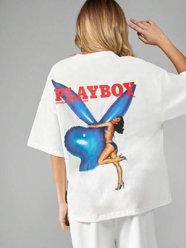 Missguided Missguided X Playboy Oversized Comfort Classic Logo Women T-Shirt