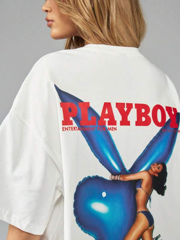 Missguided Missguided X Playboy Oversized Comfort Classic Logo Women T-Shirt