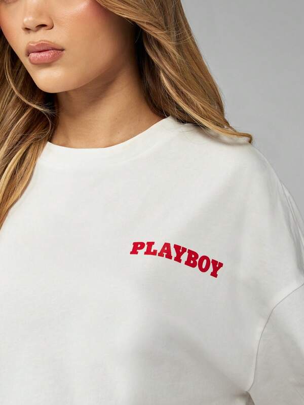Missguided Missguided X Playboy Oversized Comfort Classic Logo Women T-Shirt
