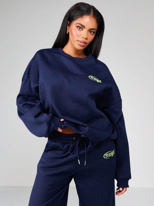 Missguided Missguided X Playboy Oversized Crew Neck Sweatshirt With Back Logo Print