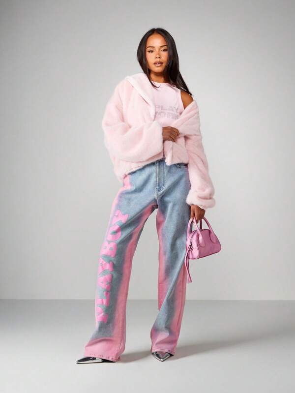 Missguided Missguided X Playboy Oversized Crop Faux Fur Coat