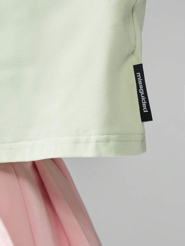 Missguided Missguided X Playboy Oversized Crop Short Sleeve Basic Tee