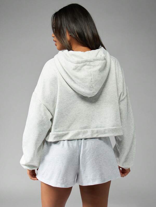 Missguided Missguided X Playboy Oversized Cropped Zip Hoodie Athleisure Streetwear