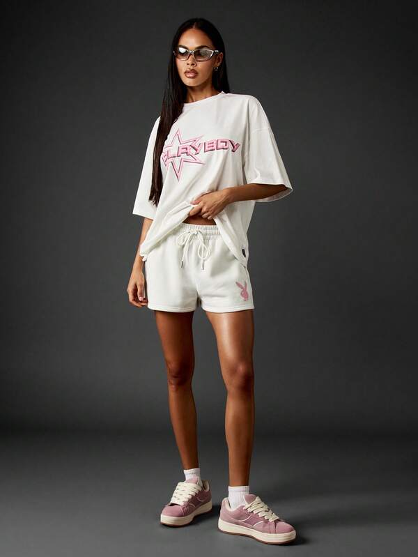 Missguided Missguided X Playboy Oversized Graphic T-Shirt With Star Logo