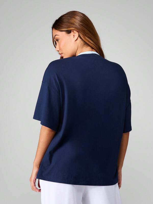 Missguided Missguided X Playboy Oversized Graphic Tee With Logo