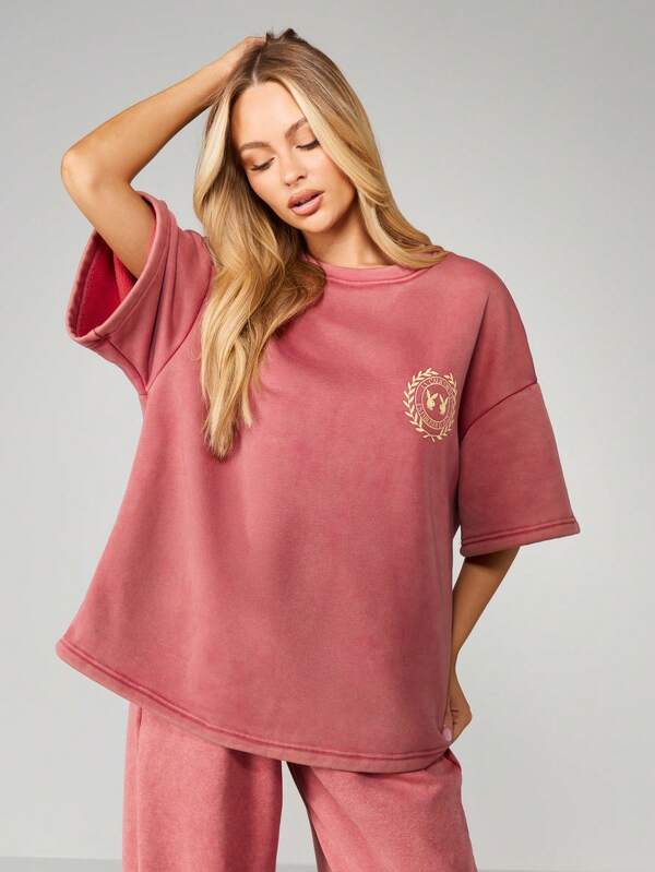 missguided Missguided x Playboy Oversized Graphic Tee With Logo Print