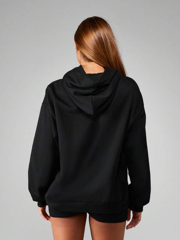 Missguided Missguided X Playboy Oversized Hooded Sweatshirt With Bold Typography Print