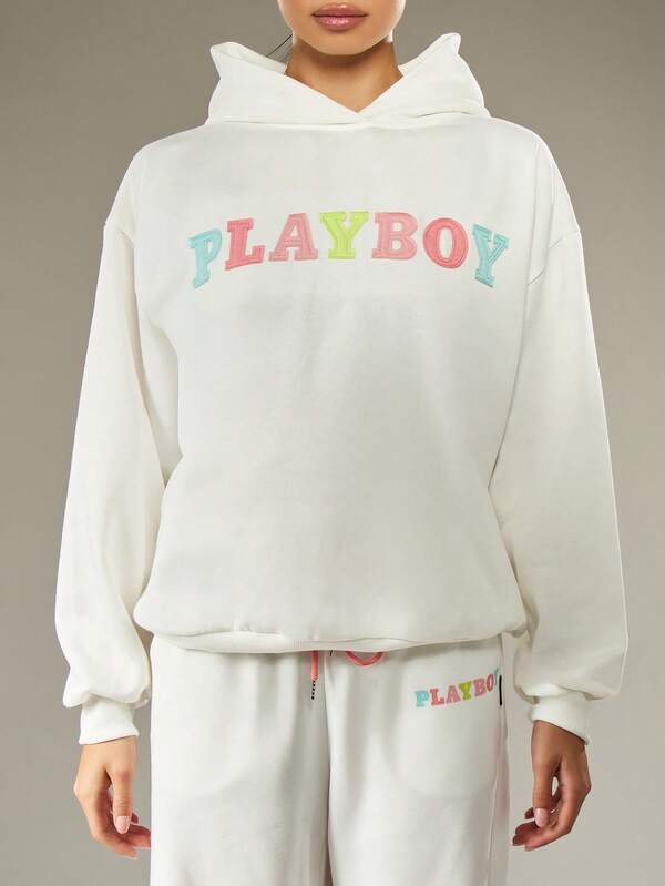 Missguided Missguided X Playboy Oversized Hoodie With Centre Pocket