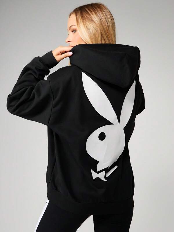 Missguided Missguided X Playboy Oversized Hoodie With Logo