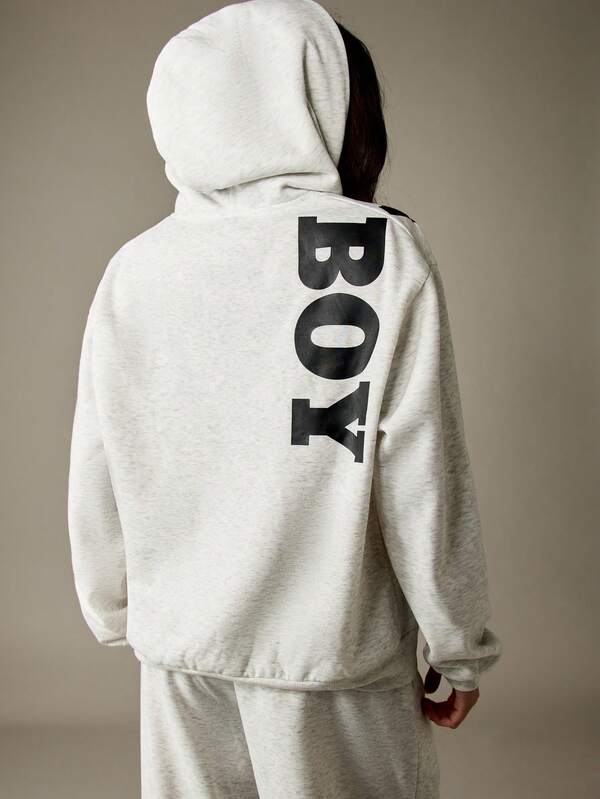 Missguided Missguided X Playboy Oversized Logo Print Hoodie With Drawstring