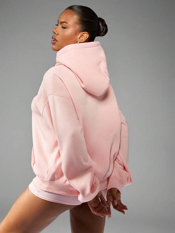 Missguided Missguided X Playboy Oversized Logo Print Hoodie With Centre Pocket