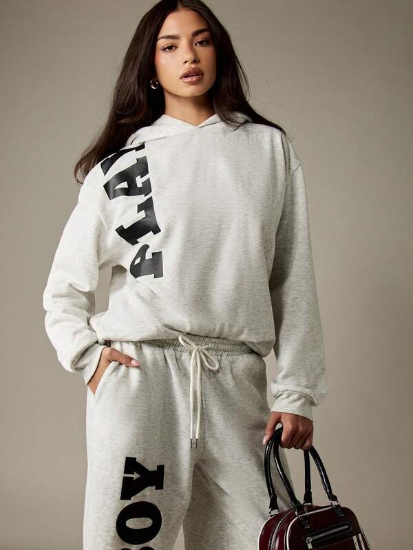 missguided Missguided x Playboy Oversized Logo Print Hoodie With Drawstring